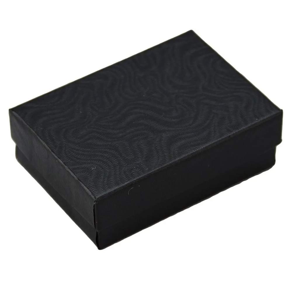 Black Swirl Cotton Filled Jewelry Gift Box